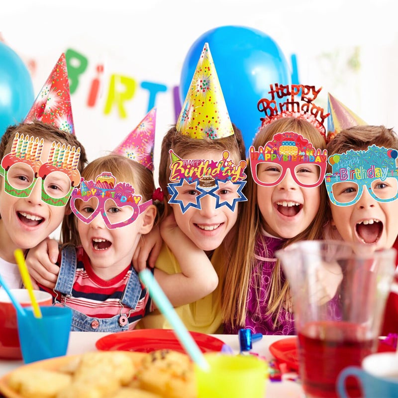 Runloon 12PCS Happy Birthday Glasses, Birthday Party Paper Eyeglasses Photo Booth Props for Birthdays Party Supplies Decorations - Image 2