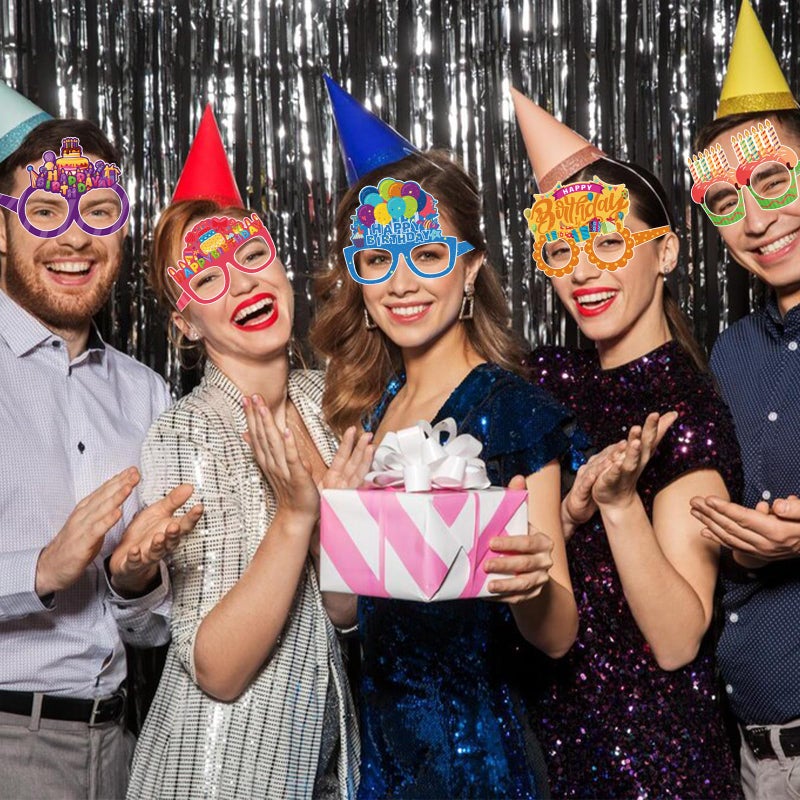 Runloon 12PCS Happy Birthday Glasses, Birthday Party Paper Eyeglasses Photo Booth Props for Birthdays Party Supplies Decorations - Image 3