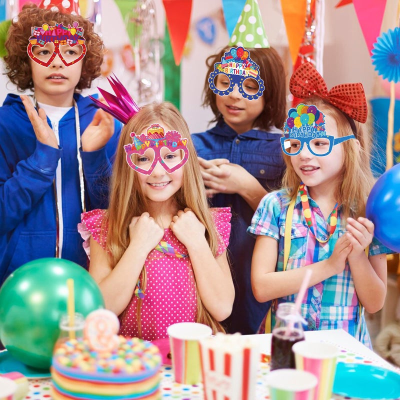 Runloon 12PCS Happy Birthday Glasses, Birthday Party Paper Eyeglasses Photo Booth Props for Birthdays Party Supplies Decorations - Image 4