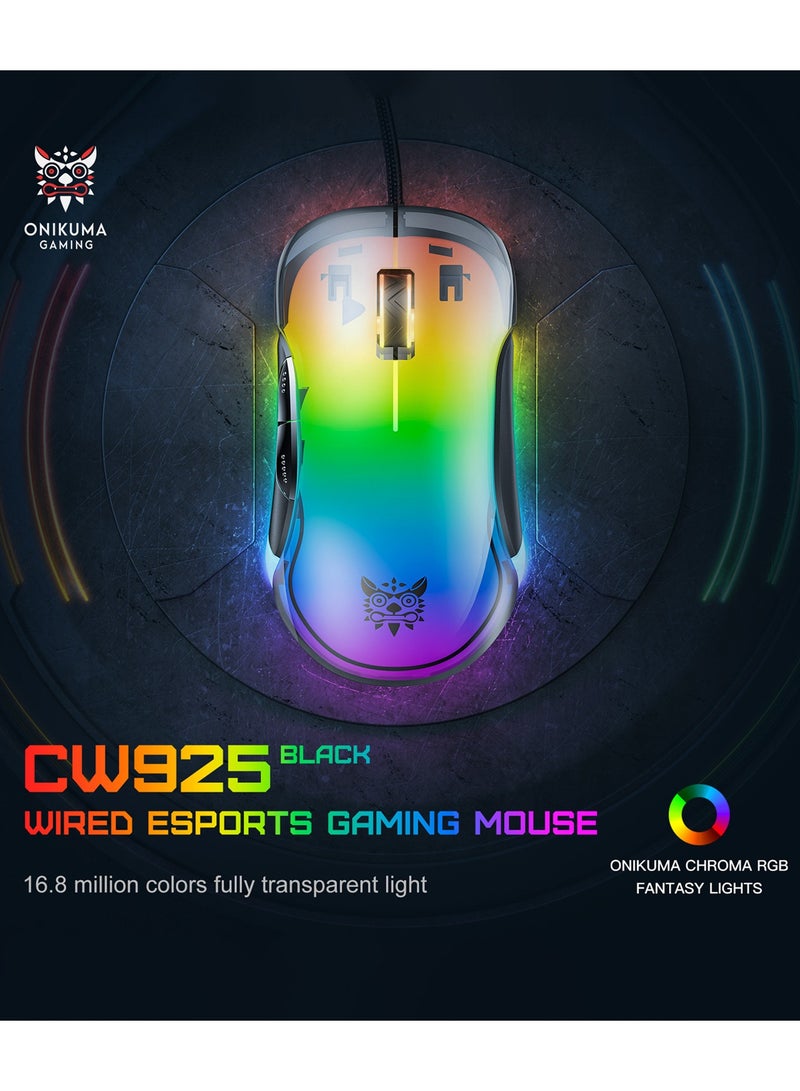 onikuma Gaming Mouse, Wired Gaming Mice 12,800 DPI Sensor, 8 Buttons High Precision Programmable Computer Gaming Mice Lightweight Gaming Mice Ergonomic Computer Mouse Gaming for Windows/PC/Mac/Laptop Gamer - Image 1