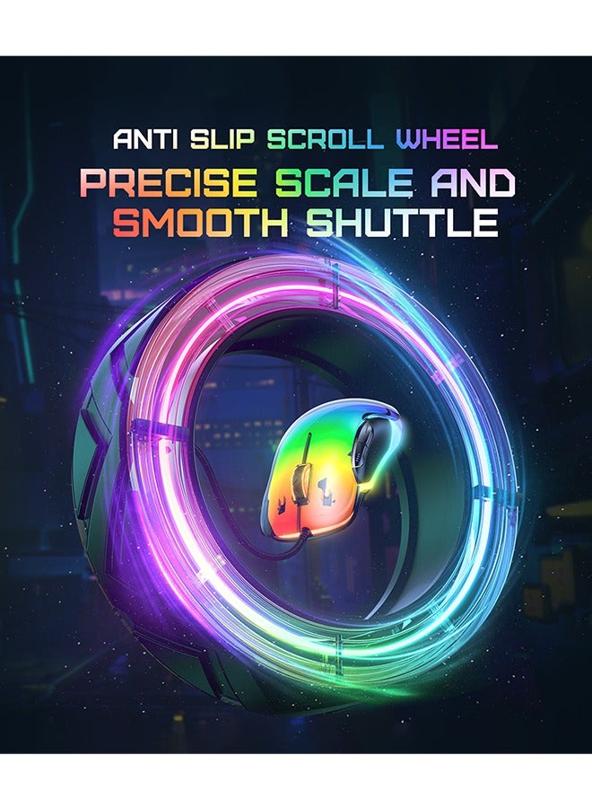 onikuma Gaming Mouse, Wired Gaming Mice 12,800 DPI Sensor, 8 Buttons High Precision Programmable Computer Gaming Mice Lightweight Gaming Mice Ergonomic Computer Mouse Gaming for Windows/PC/Mac/Laptop Gamer - Image 4