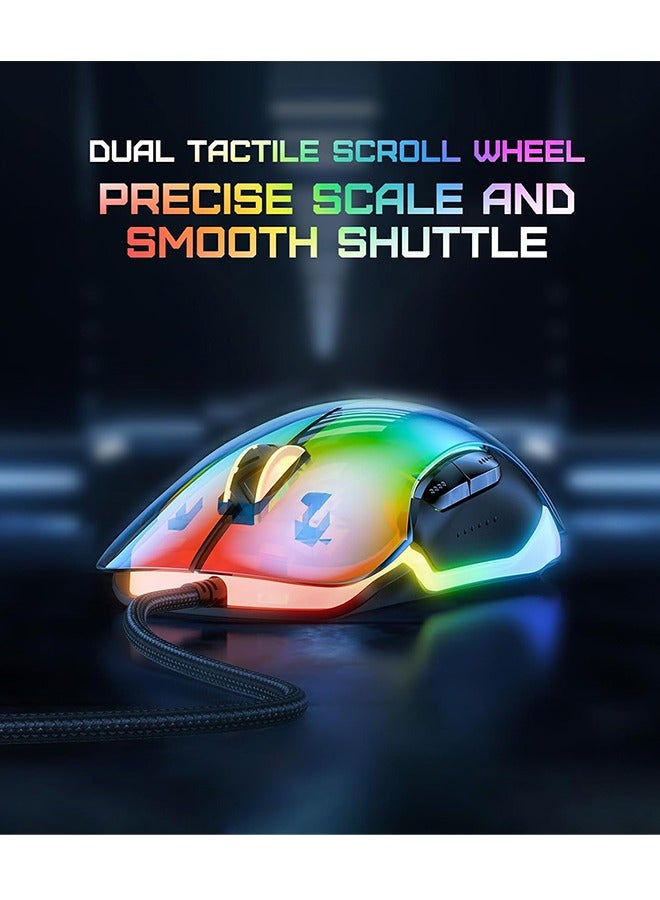 onikuma Gaming Mouse, Wired Gaming Mice 12,800 DPI Sensor, 8 Buttons High Precision Programmable Computer Gaming Mice Lightweight Gaming Mice Ergonomic Computer Mouse Gaming for Windows/PC/Mac/Laptop Gamer - Image 5