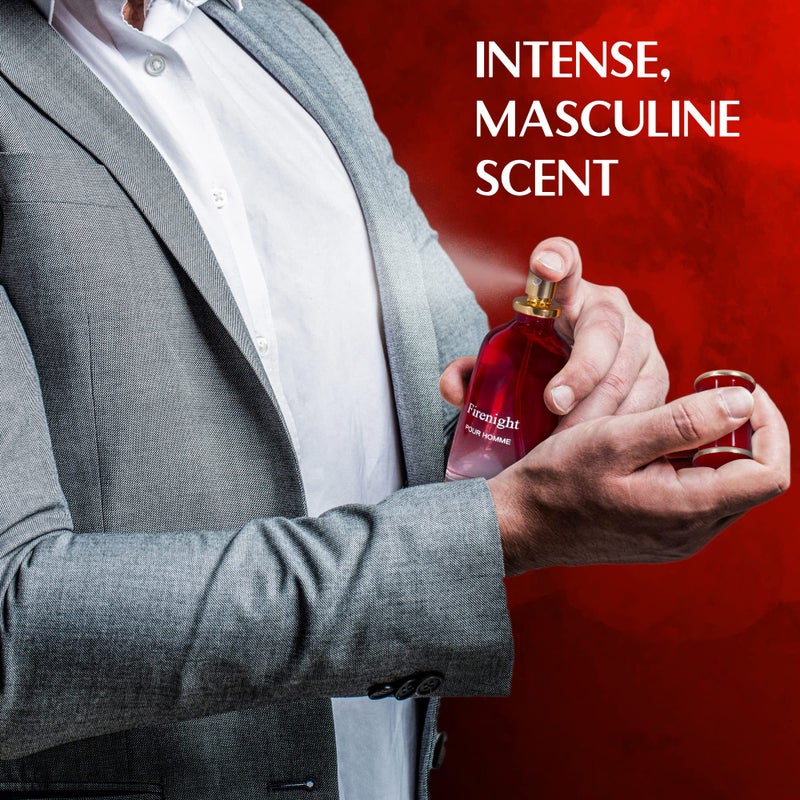 NovoGlow Firenight Pour Homme- Eau De Parfum Spray Perfume, Fragrance For Men- Daywear, Casual Daily Cologne 3.4 Oz Bottle- Ideal EDT Beauty Gift for Birthday, Anniversary - Image 5