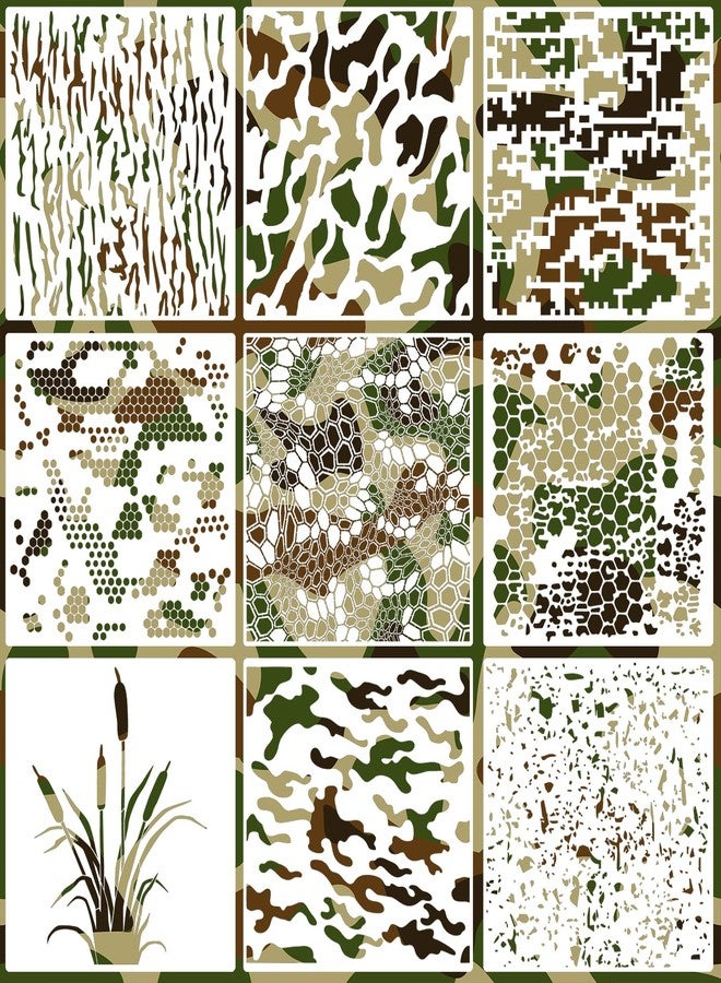 zosylley Camouflage Stencils 9p/13in - Image 1