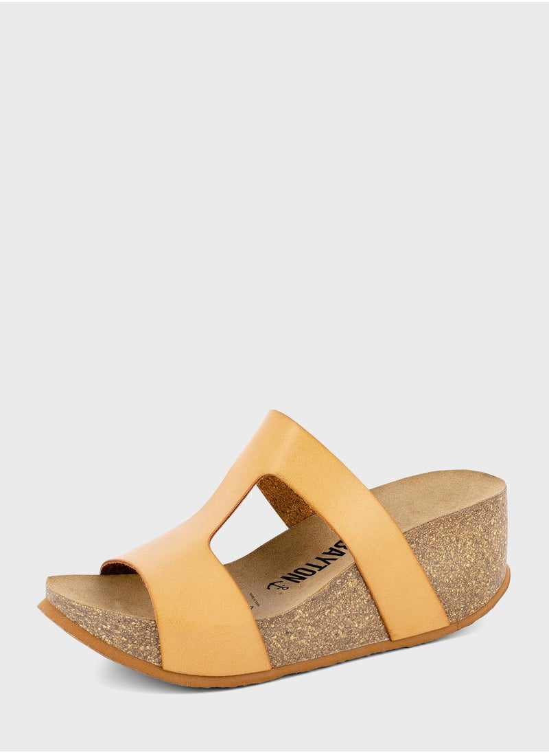 BAYTON - Hecate Strappy Mid Heel Wedges - Image 1