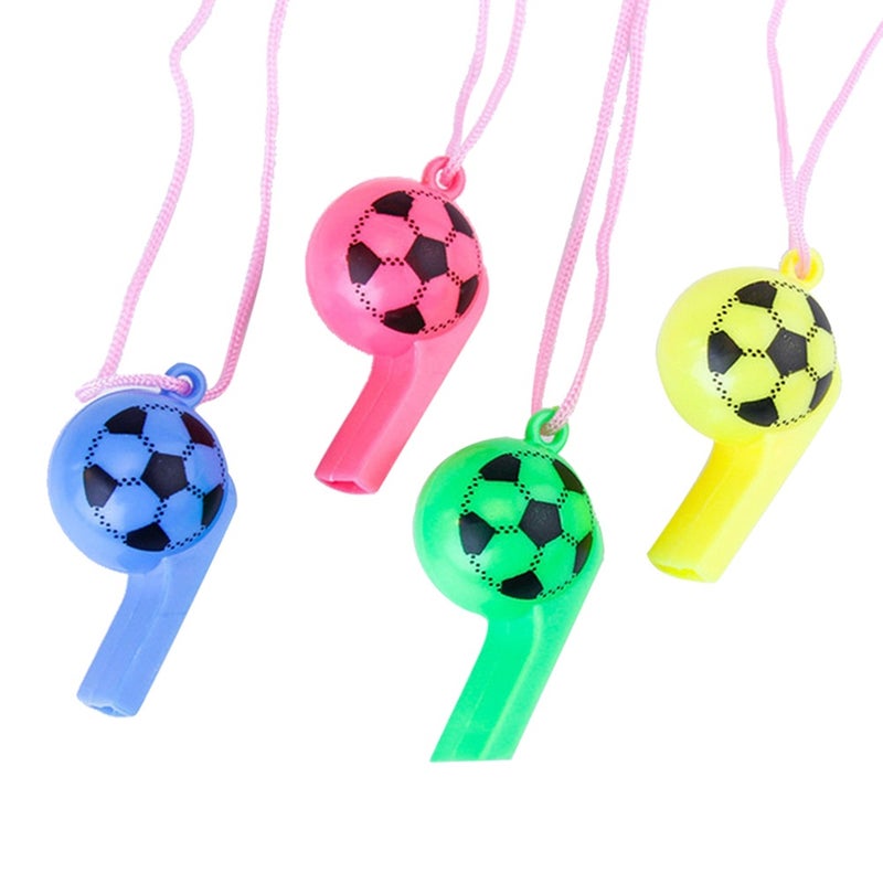 20PCS/Set Random Color Children's Football Styling Whistle With Rope - Image 5