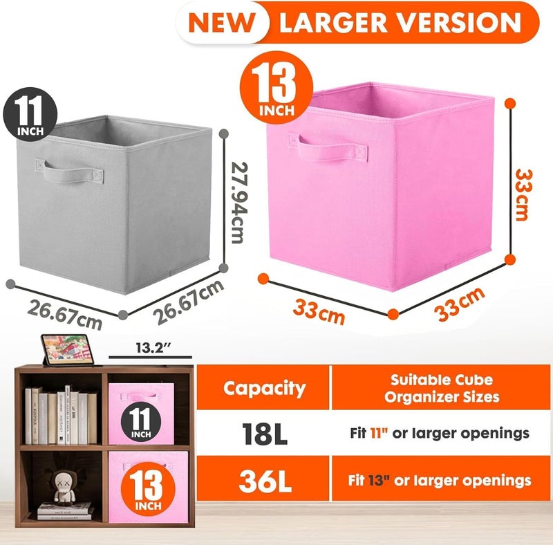 PowerKing Cube Storage Boxes, Foldable Fabric Storage Bins And Cloth Storage Organizer Drawer For Shelves, Closet And Toys Storage, 33 X 33 X 33 CM - Image 5