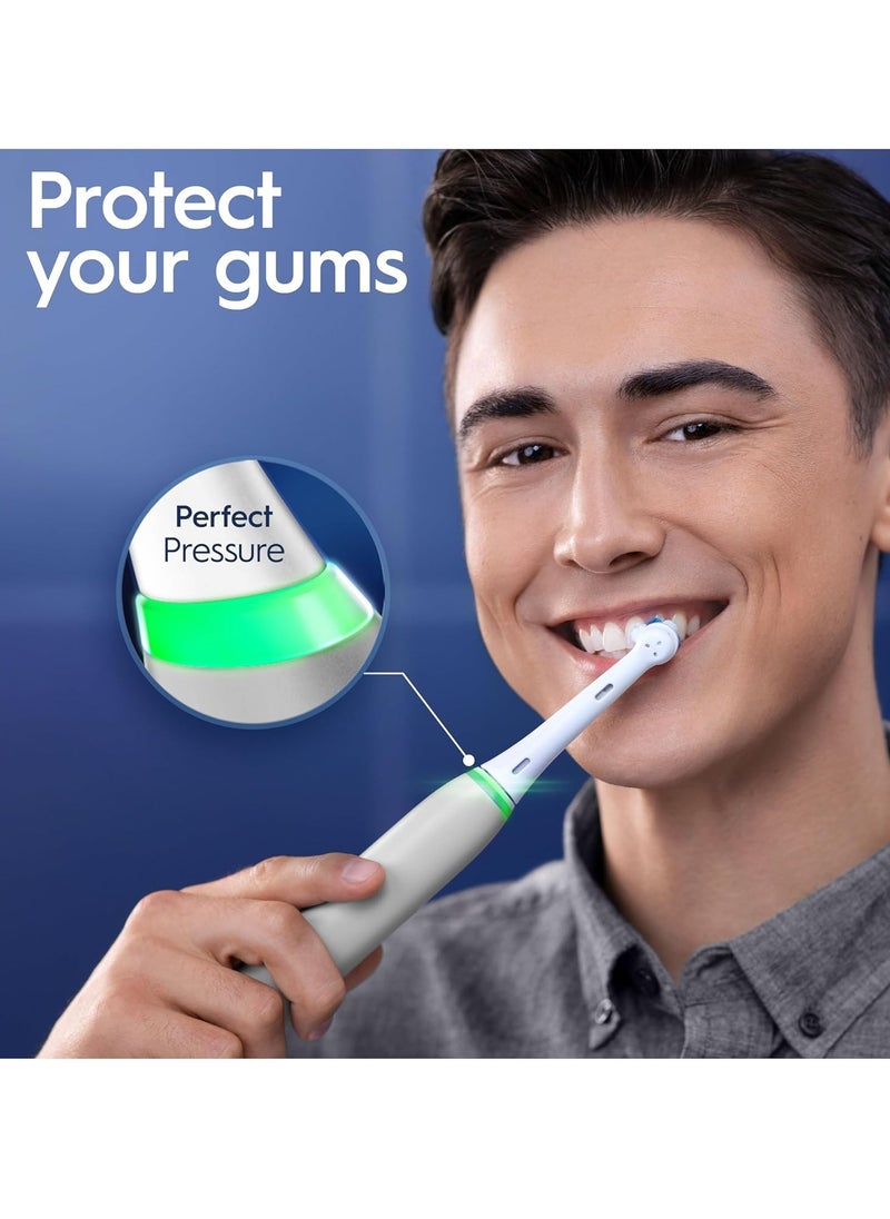 Oral B iO6 Series 6N Electric Rechargeable Toothbrush, Built with AI, Optimal Pressure Control, LED Interface, Bluetooth Connectivity, 5 Personalized Brush Modes – White