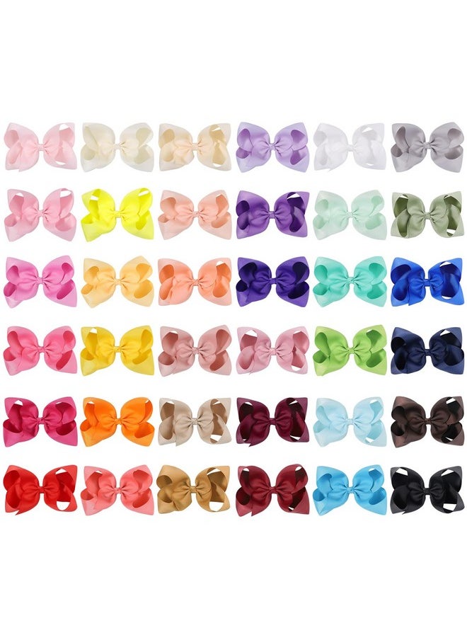 choicbaby - 36Pcs 6 Inch Hair Bows For Girls Large Hair Bows With Alligator Clips Toddler Hair Accessories For Baby Girls Kids Teens - Image 1