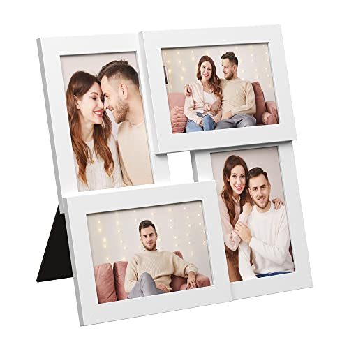 SONGMICS Collage Picture Frames 4x6 for Wall Decor Multi Family Photo for Gallery Decor Hanging Display Set of 4 Cloud White URPF25WTV1 - Image 1