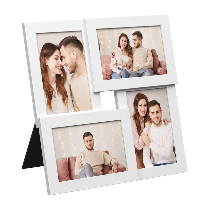 SONGMICS Collage Picture Frames 4x6 for Wall Decor Multi Family Photo for Gallery Decor Hanging Display Set of 4 Cloud White URPF25WTV1 - Image 2