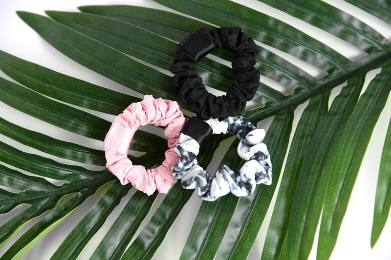 Glitters® 3 pc Mini Scrunchy Set - Premium Hair Ties for Thick and Curly Hair - Image 5