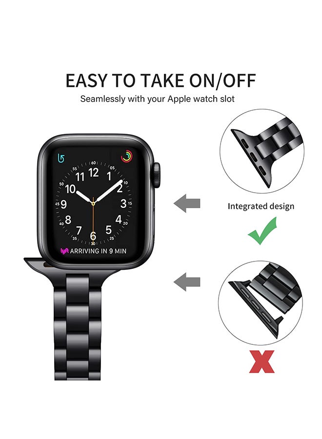 O Ozone Thin Metal Band For Apple Watch Series 10 9 8 7 6 5 4 SE, 38/40/41/42mm Premium Stainless Steel Metal Adjustable Wristband -Silver  - Image 5