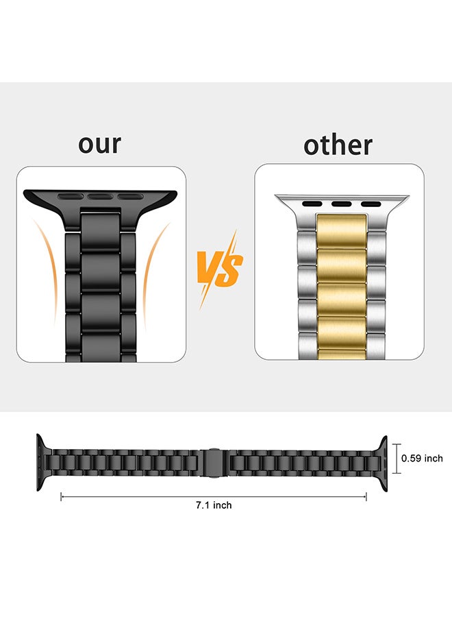 O Ozone Thin Metal Band For Apple Watch Series 10 9 8 7 6 5 4 SE, 38/40/41/42mm Premium Stainless Steel Metal Adjustable Wristband -Silver  - Image 3