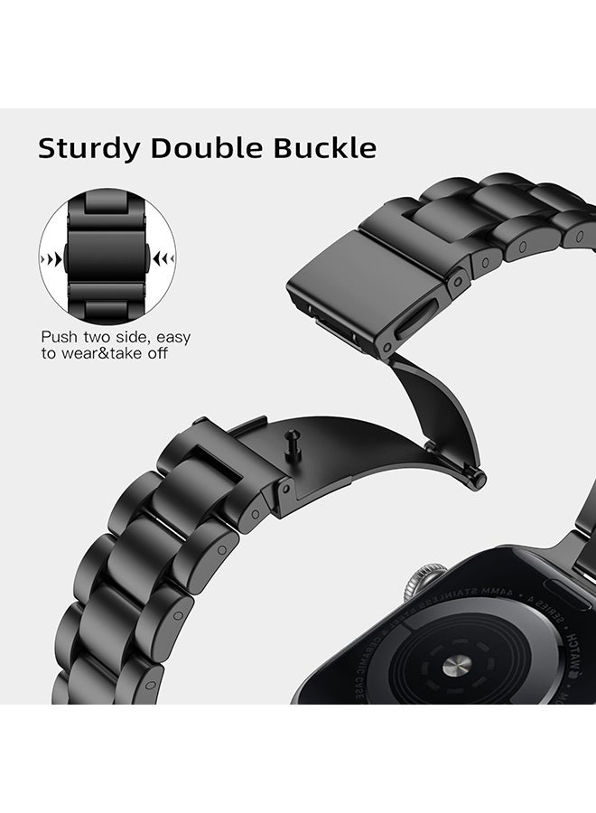 O Ozone Thin Metal Band For Apple Watch Series 10 9 8 7 6 5 4 SE, 38/40/41/42mm Premium Stainless Steel Metal Adjustable Wristband -Silver  - Image 2