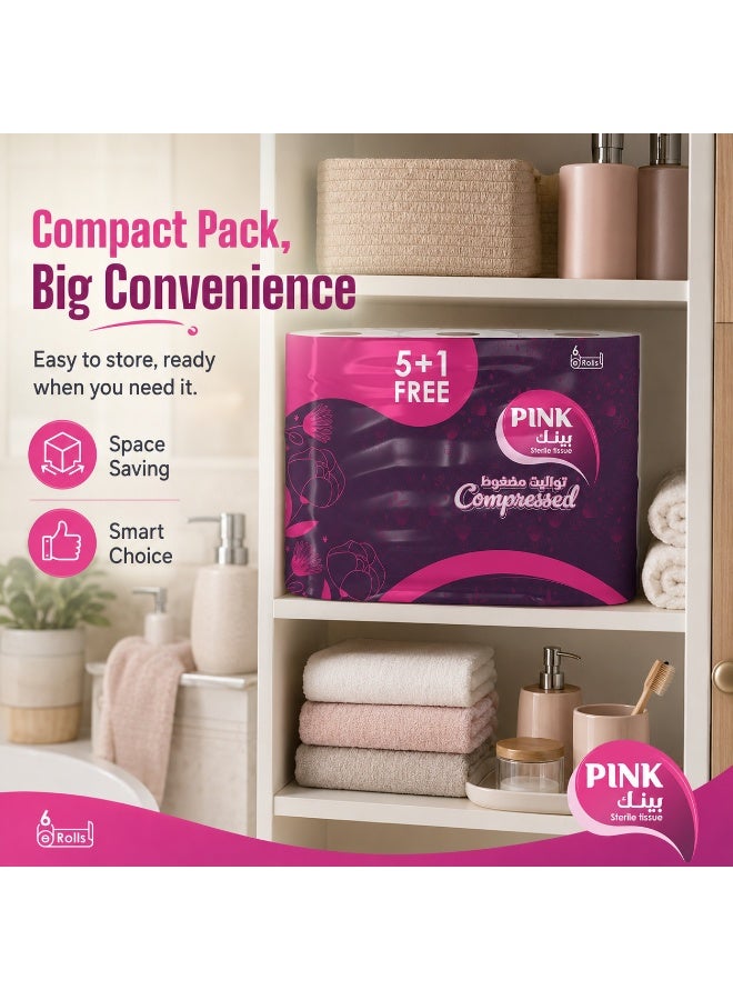 PINK Compressed Toilet Paper – 6 Rolls - Image 4