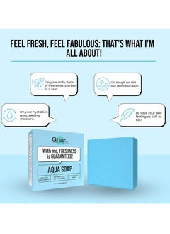 GHAR SOAP Ghar Soaps Aqua Cool Soap Bar for fresh, soft, and hydrated Skin Made With Vitamin E, Coconut Oil & Aloe Vera | Paraben-Free | Ideal for Men & Women | For All Skin Types Face And Body (100 gm)  - Image 2