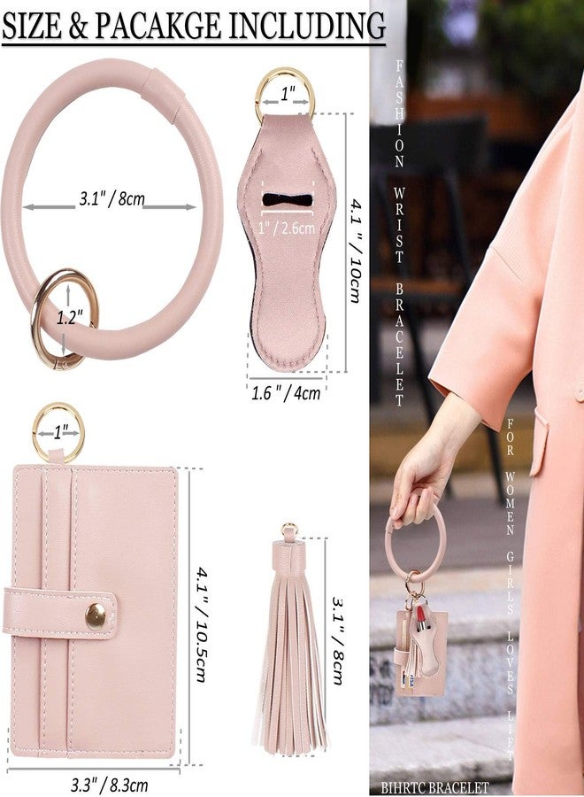 بي اي اتش ار تي سي سوار معصم من الجلد الصناعي من BIHRTC، سلسلة مفاتيح، حامل بطاقات هوية وائتمان مع شرابة جلدية، حامل حقيبة من النيوبرين، حامل أعواد شامبو، سوار كبير، حلقة مفاتيح للمعصم للنساء والفتيات في الخارج - Image 2