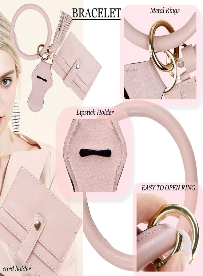 بي اي اتش ار تي سي سوار معصم من الجلد الصناعي من BIHRTC، سلسلة مفاتيح، حامل بطاقات هوية وائتمان مع شرابة جلدية، حامل حقيبة من النيوبرين، حامل أعواد شامبو، سوار كبير، حلقة مفاتيح للمعصم للنساء والفتيات في الخارج - Image 3