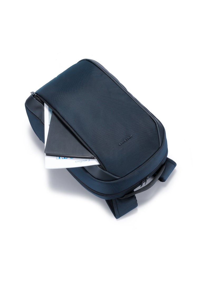 كينغسونز حقيبة لابتوب Kingsons مقاس 15.6 بوصة 🎒 لون أزرق داكن – مقاومة للماء 💧، جيوب متعددة للأجهزة والإكسسوارات، تصميم مريح مع حزام حقيبة السفر 🧳 - Image 5