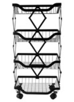 4 Layer Foldable Trolley Rack