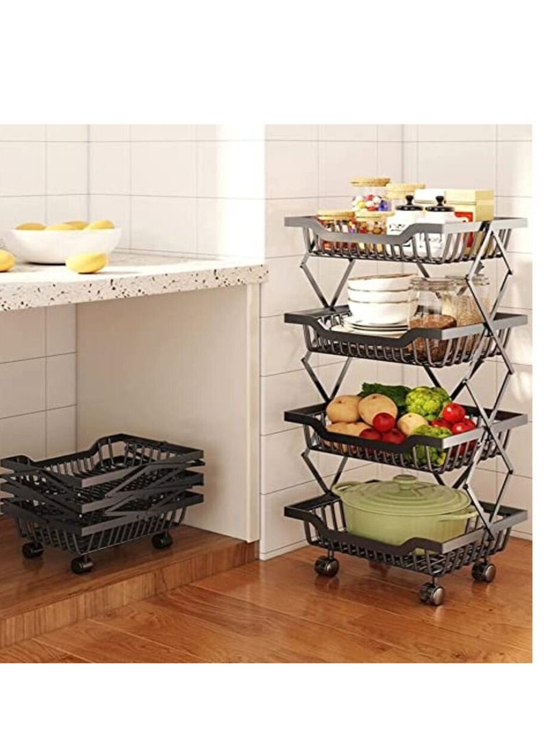 Home Pro - 4 Layer Foldable Trolley Rack - Image 1