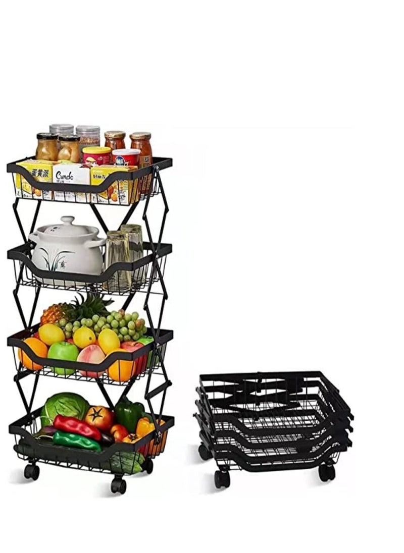 Home Pro - 4 Layer Foldable Trolley Rack - Image 1