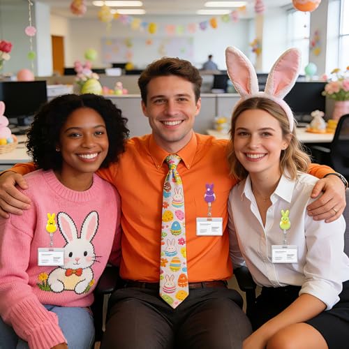 Jansun Easter Badge Reel Set, 12 Pack Cute Bunny Retractable Clip Holders Retractable Holder for Keys Badges - Image 5