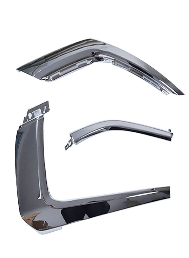 Silscvtt Front Right Bumper Chrome Trim Molding Strip 3 Pieces Kit Replacement for 2016-2019 Outlander 6407A142 6407A146 6407A144 - Image 4