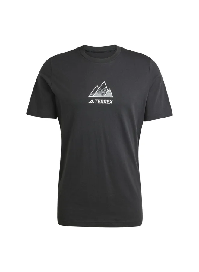 Adidas Adidas M Athlete Black Graphic Tee (Short Sleeve) T-Shirts For Men