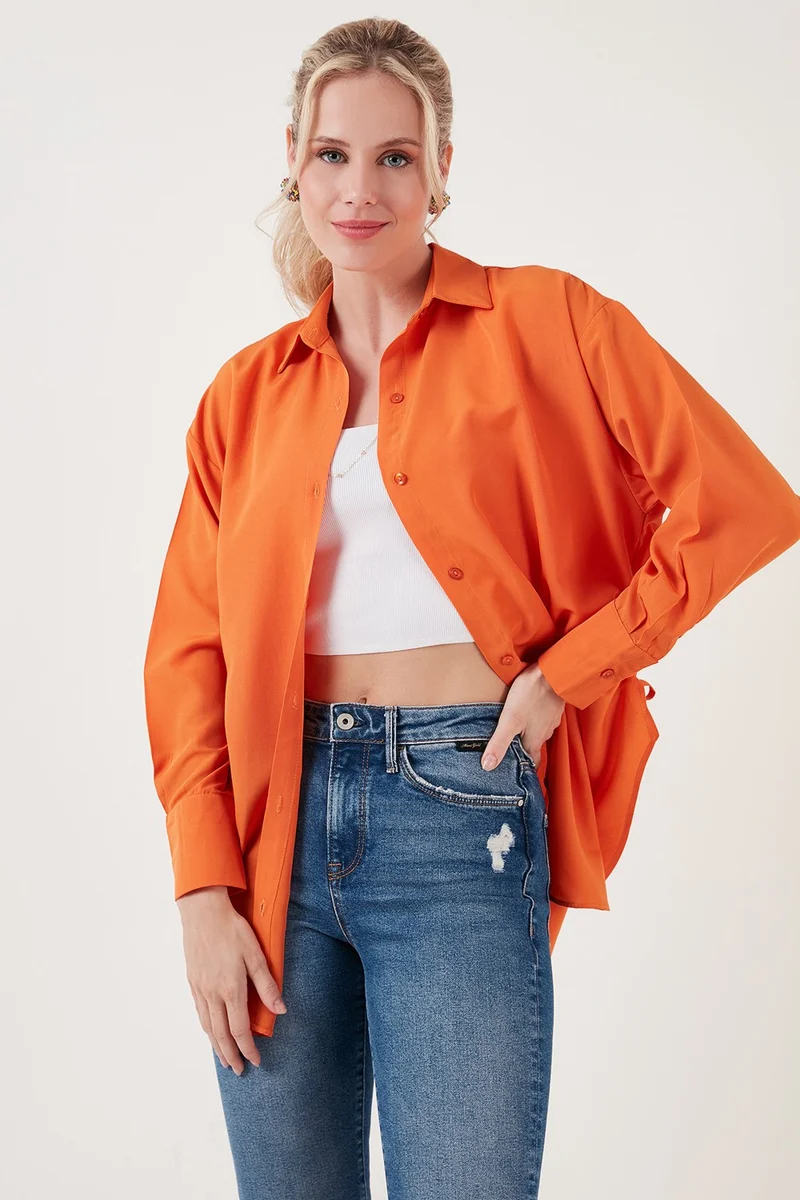 ليلا Shirt Detailed Cotton Comfortable Cut Women's Shirt 6234779