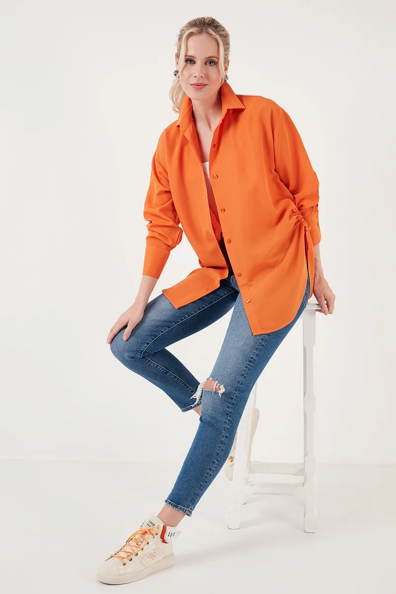ليلا Shirt Detailed Cotton Comfortable Cut Women's Shirt 6234779
