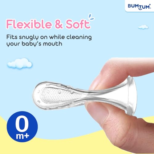 Bumtum Baby Finger Manual Toothbrush With Carry Case | Great For Massaging & Cleaning Gums | Soft Finger Brush for Safe and Effective Oral Care for Kids (Purple, 2 Count) - Image 2