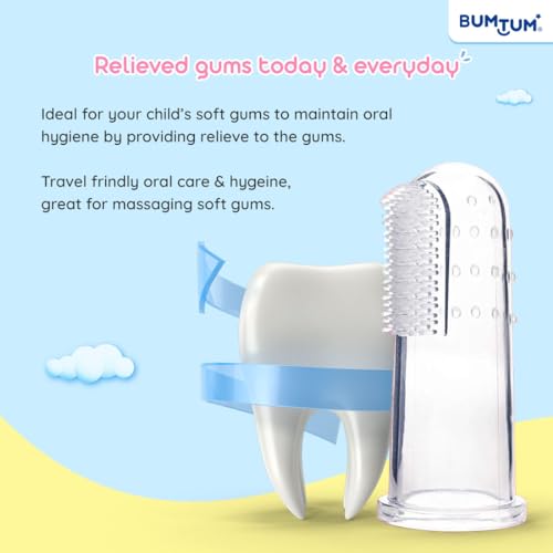 Bumtum Baby Finger Manual Toothbrush With Carry Case | Great For Massaging & Cleaning Gums | Soft Finger Brush for Safe and Effective Oral Care for Kids (Purple, 2 Count) - Image 5