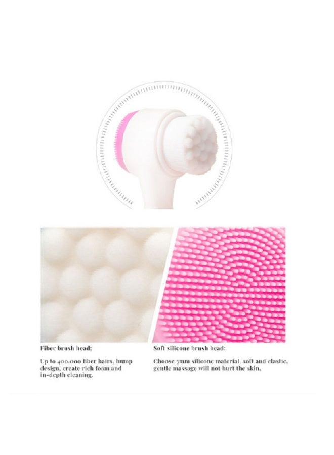 2 in 1 Facial Cleansing Brush & Jade Roller , Dual Sided Face Cleanser Tool for Deep Pore Cleansing, Exfoliation, Skin Care Massage, Anti-Aging Facial Massager for Blackhead Removal, Skin Revitalizing Beauty Tool - Image 3