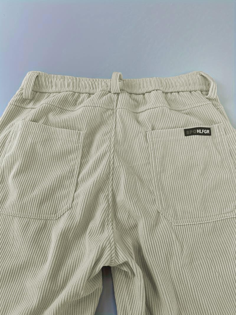TAGDO® Men's Solid Corduroy Track Pant with Pockets | Mens Joggers Track Pants | Track Pants for Man (Rib-Track-2041-Cream-28) - Image 2