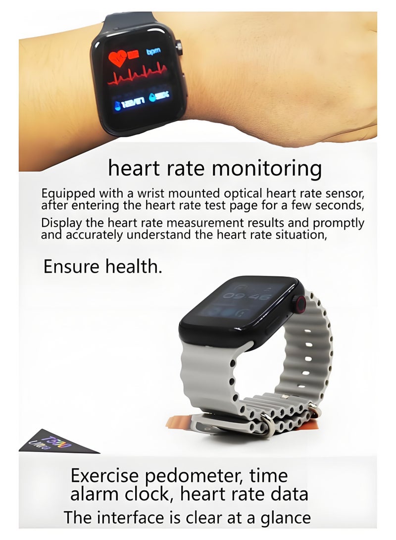 Smart Watch T500 ULTRA，Business Smartwatch，Waterproof Fitness Watch，Bluetooth Calling，Compatible with Androd and IOS，IPS Display，Heart Rate Moitoring，White - Image 5