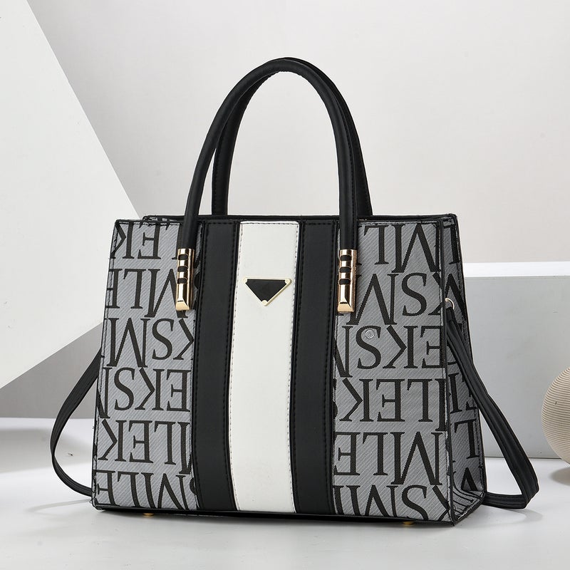 New Mother And Mother Contrast Color Handbag Large Capacity Mother Fashion Women'S Bag Korean-Style Crossbody Women'S Bag Trendy Shoulder Bag - Image 2