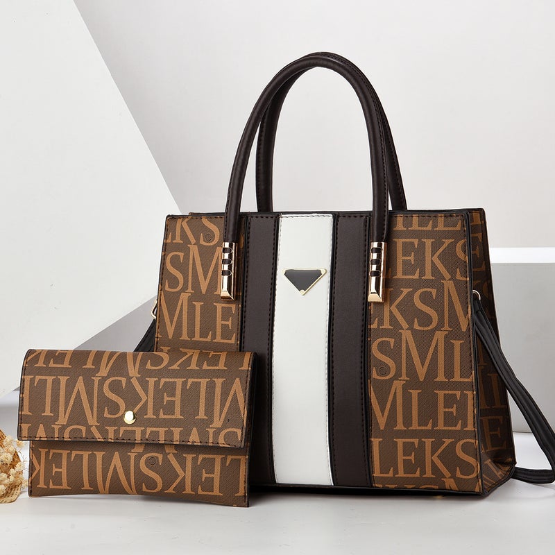 New Mother And Mother Contrast Color Handbag Large Capacity Mother Fashion Women'S Bag Korean-Style Crossbody Women'S Bag Trendy Shoulder Bag - Image 5
