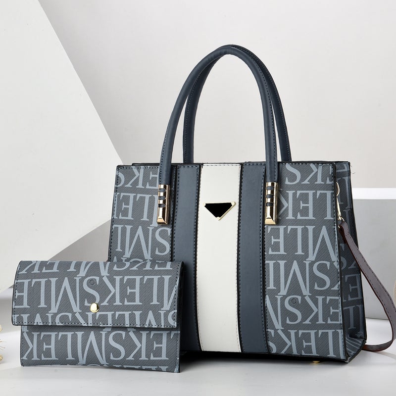 New Mother And Mother Contrast Color Handbag Large Capacity Mother Fashion Women'S Bag Korean-Style Crossbody Women'S Bag Trendy Shoulder Bag - Image 3