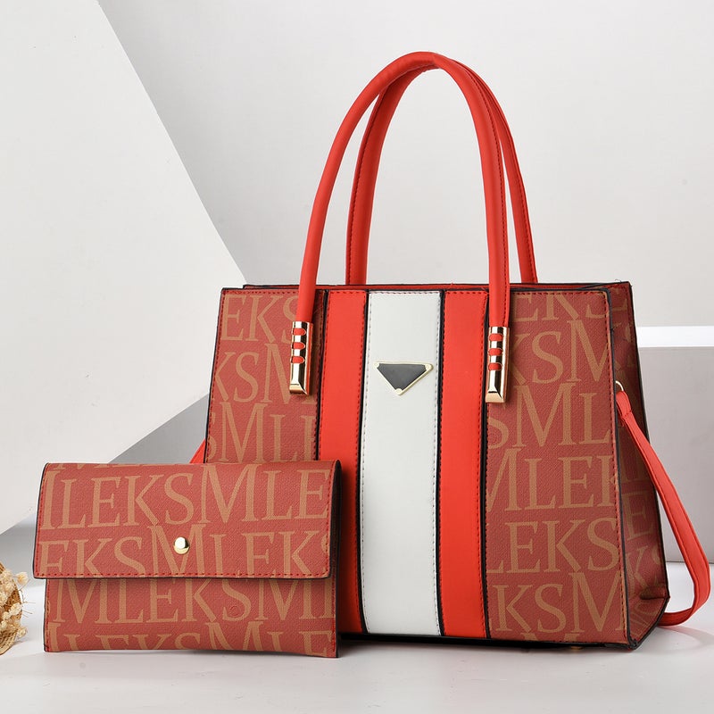 New Mother And Mother Contrast Color Handbag Large Capacity Mother Fashion Women'S Bag Korean-Style Crossbody Women'S Bag Trendy Shoulder Bag - Image 4