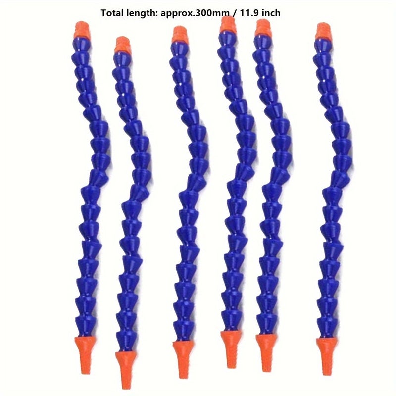 6 Pack Adjustable Plastic Cooling Tube 300mm Round Nozzle 1 4 Inch Thread Universal Fit - Image 1