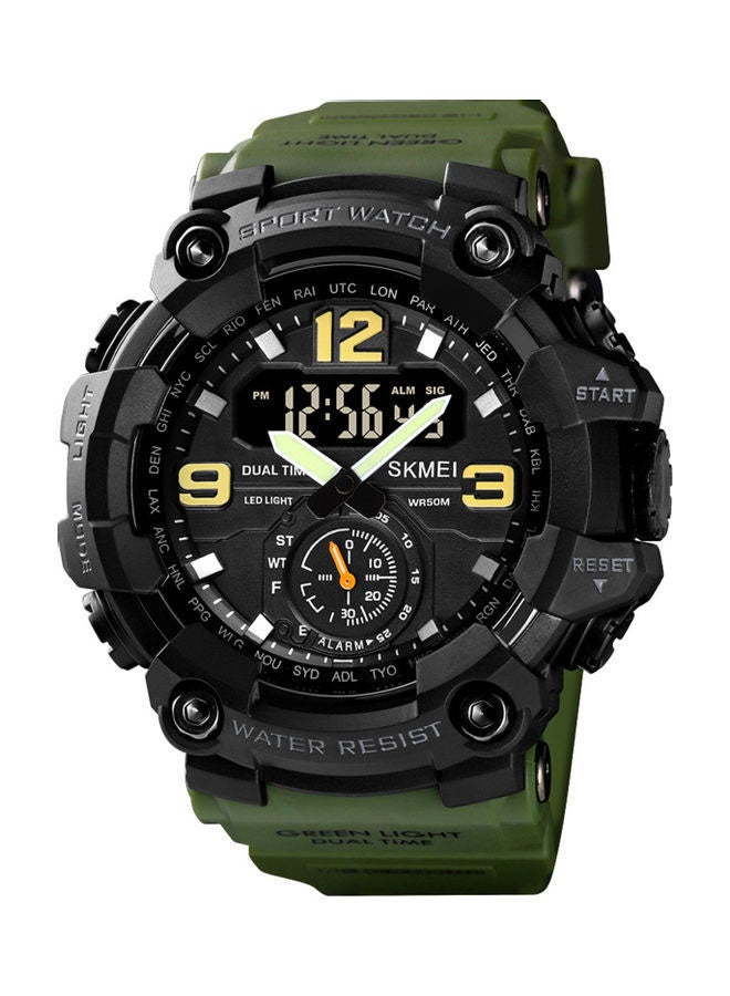Men's Analog Digital Waterproof And Sport Wrist Watch - 56 mm - Green - Image 1
