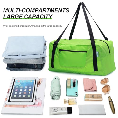HOLYLUCK Foldable Travel Duffel Bag For Women & Men Luggage Great for Gym (Green) - Image 5