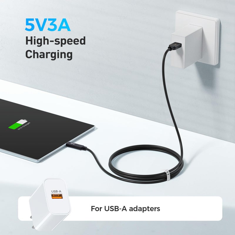 Cable Matters كابل ماذرز [معتمد من USB-IF] كابل USB A إلى USB C بسرعة 10 جيجابت في الثانية الجيل 2 بطول 3.3 قدم (كابل USB C إلى USB) باللون الأسود، متوافق مع آيفون 16/15، 16/15 برو ماكس، 16/15 بلس - Image 4