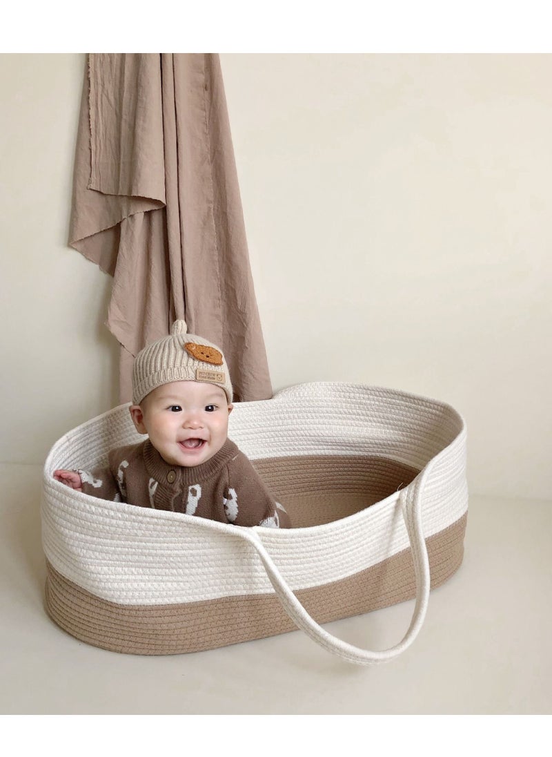 Arabest - Baby Carrycot, Portable Cotton Woven Baby Sleeping Basket, Outdoor Carrycot - Image 1