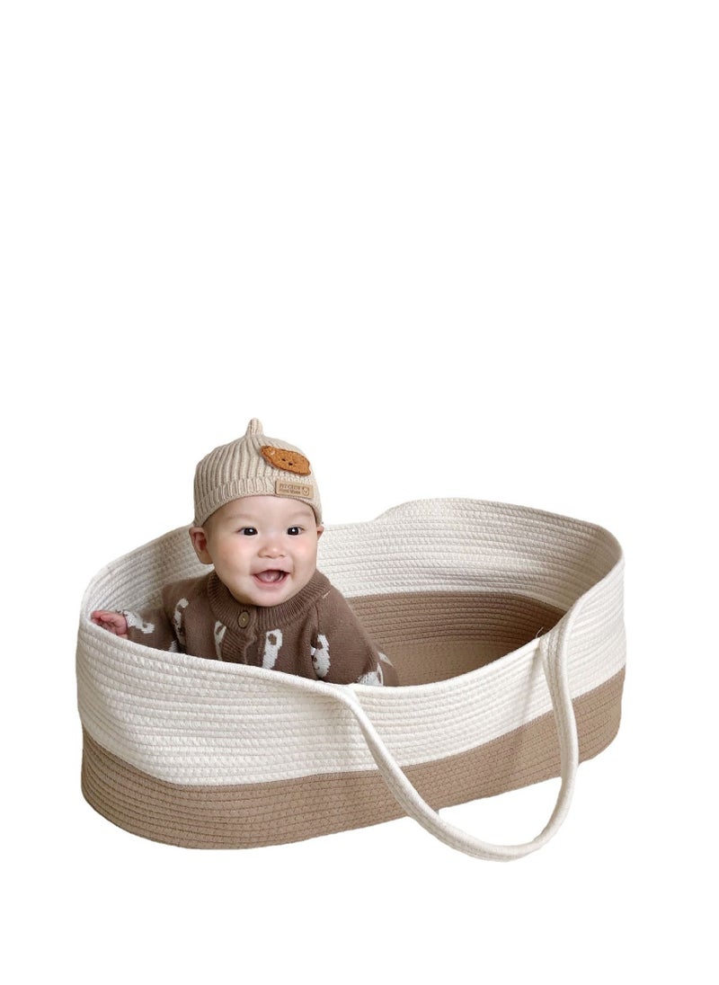 Arabest - Baby Carrycot, Portable Cotton Woven Baby Sleeping Basket, Outdoor Carrycot - Image 1