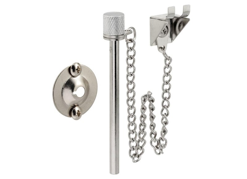 Defender Security Prime-Line U 9858 Sliding Patio Door Pin, 3/16 In. x 2-5/8 In., Steel Pin and Retaining Ring, Chrome Plated Finish (Single Pack) - Image 2