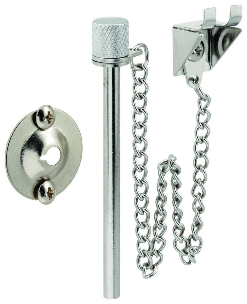 Defender Security Prime-Line U 9858 Sliding Patio Door Pin, 3/16 In. x 2-5/8 In., Steel Pin and Retaining Ring, Chrome Plated Finish (Single Pack) - Image 3