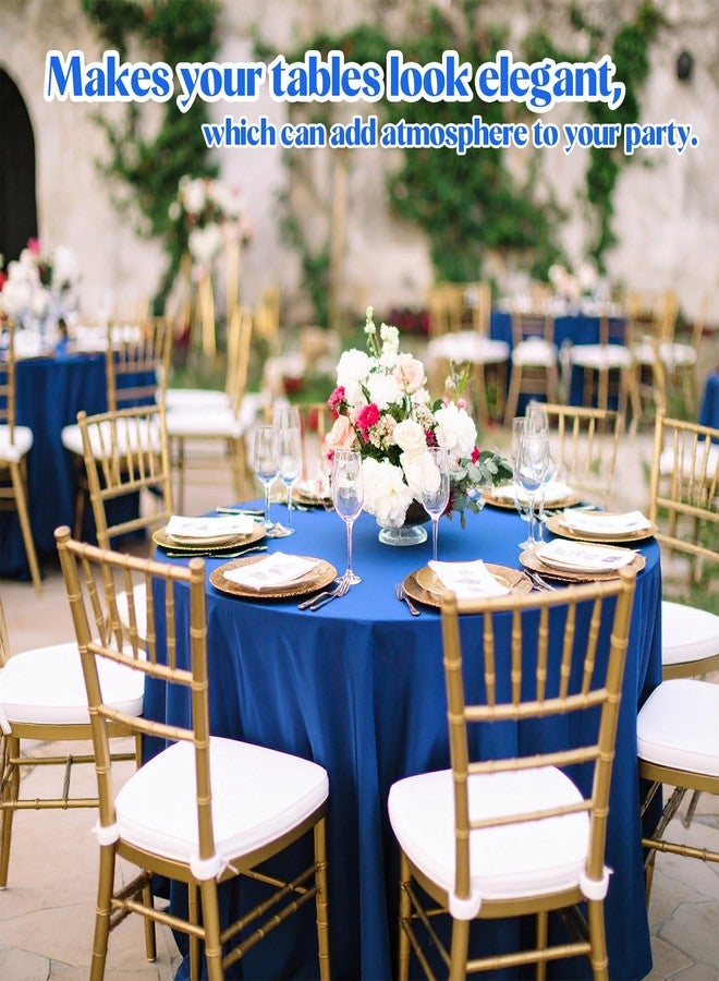AojSup 12 Pack Blue Round Tablecloth 84 Inch Plastic Tablecloths Disposable Plastic Cloths for Birthday, Weddings, Party, Fiesta Party, Event, Photography, Table Cover - Image 4